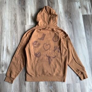 Obsessive Love Cowgirl Horse Girl Brown Western Graphic Hoodie Sweatshirt Medium